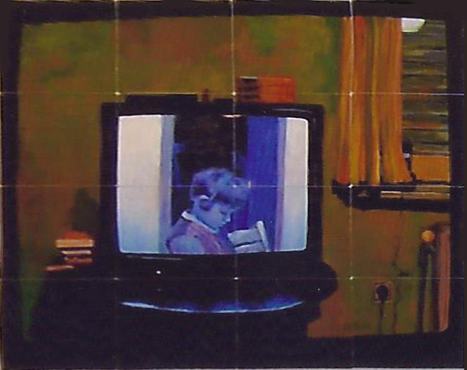 TVTimmi 2001 acryl on Xrays 172 x 142 cm